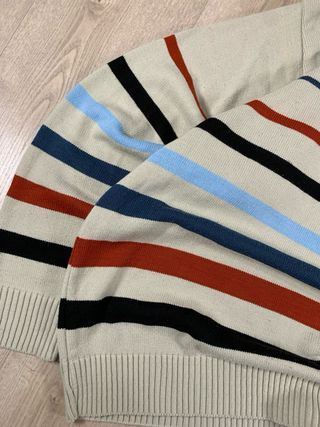 Jersey Lacoste Rayas Multicolor Beige vintage 90s