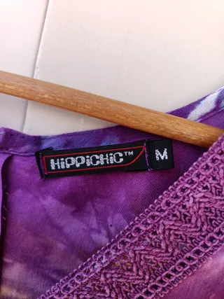 Vestido hippie morado talla M