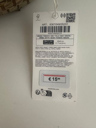 Cesto Zarahome Mimbre Marrón