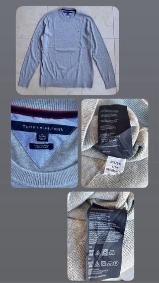 Maglione Tommy Hilfiger Uomo Cotone Pima Grigio