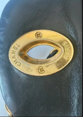 Borsa Chanel Maxi logo Jumbo Pelle Nera Oro