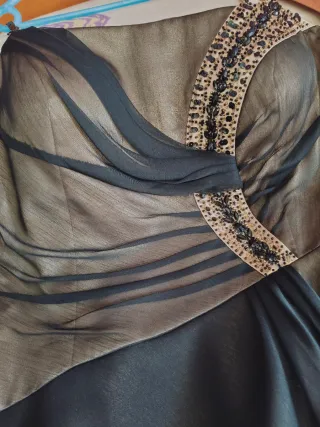 Vestido fiesta negro y dorado T40