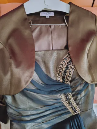 Vestido fiesta negro y dorado T40