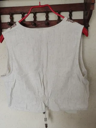 Chaleco mujer beige y marrón talla XL