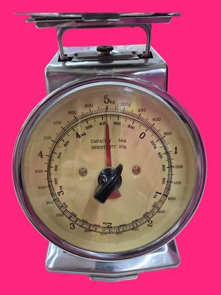 BASCULA ANALOGICA VINTAGE METALICA PLATEADA