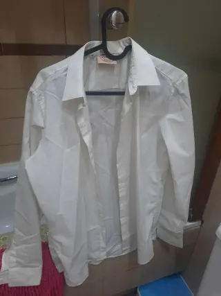 Camisa Oxford Style Beige/Blanca Talla M