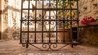 Reja hierro forjado ventana decorativa 82 x 82 cm