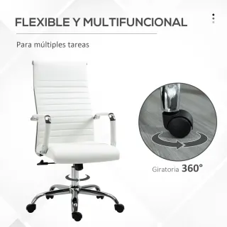 Silla de Oficina Giratoria Ejecutiva Blanca