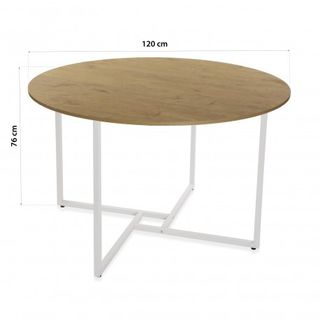 Mesa Beatriz Blanca 120x120x76