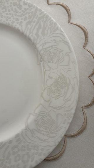 Blumarine Set Piatti Porcellana Beige/Bianco