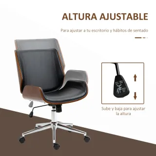 Silla Oficina Giratoria PU Ajustable