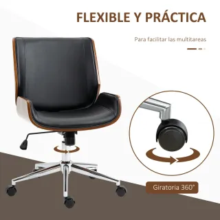 Silla Oficina Giratoria PU Ajustable