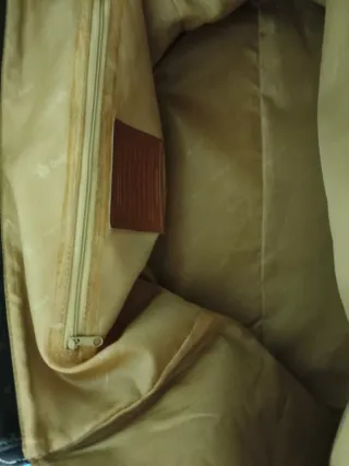 Bolso de viaje de cuero marrón y negro