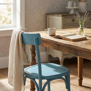 Sedia in Legno di Olmo Shabby Chic Vintage Azzurra