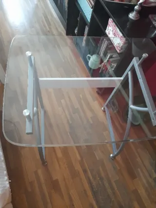 Escritorio cristal metal como nuevo