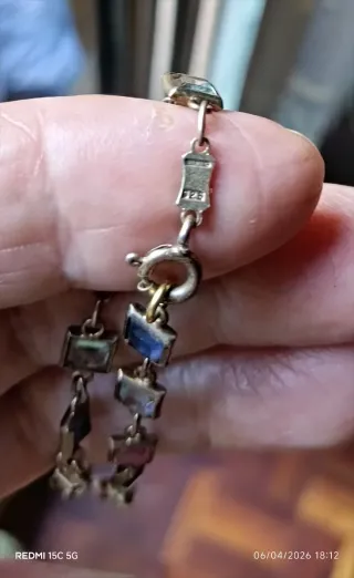 Pulsera vintage plata cristales multicolor