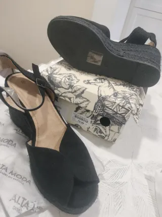 Zapatos cuña esparto Flamenca o vestir sin estrena