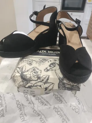 Zapatos cuña esparto Flamenca o vestir sin estrena