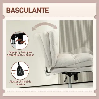 Silla de oficina beige ajustable
