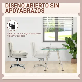 Silla de oficina beige ajustable