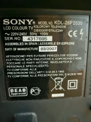 Televisor LCD Sony 26 pulgadas Negro