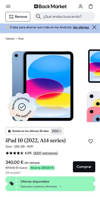 iPad 10ª Generación Azul