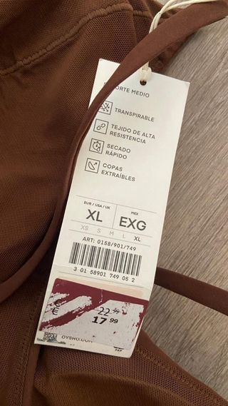 Top deportivo Oysho marrón