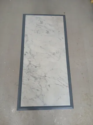 Mesa de centro restaurada mármol y madera