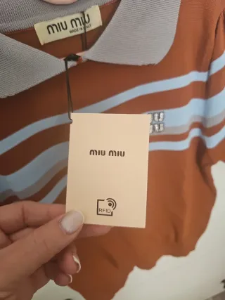 Polo Miu Miu Rayas Marrón y Azul