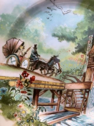 Piatto decorativo vintage in porcellana francese