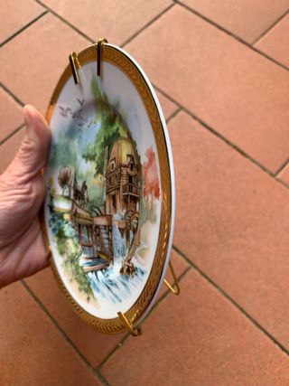 Piatto decorativo vintage in porcellana francese