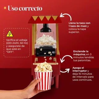 Máquina de palomitas estilo retro