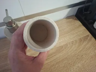 Dispensador jabón y vaso baño beige