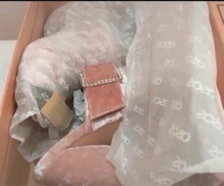 Sabot ASOS rosa velluto con fibbia