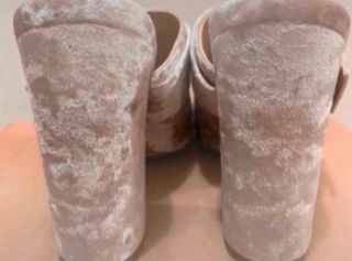 Sabot ASOS rosa velluto con fibbia