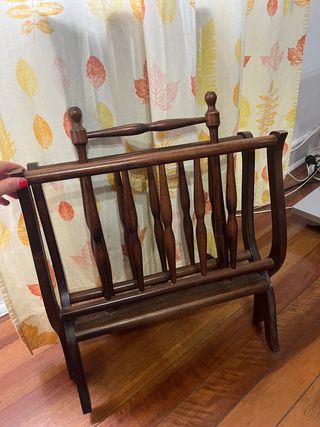 Revistero vintage madera maciza