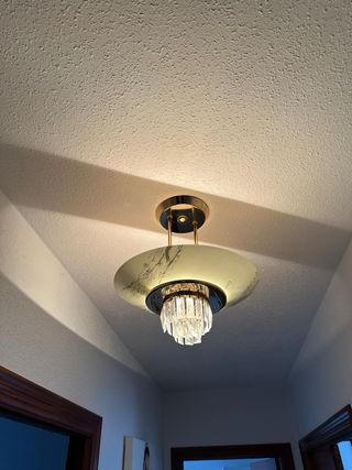 Lámpara de techo dorada con cristal Son 2