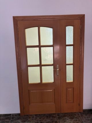Puertas de madera con cristal