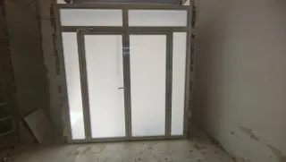 Puerta Acero Inoxidable y Cristal Seguridad