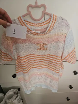 Top Celine Multicolor Rayas Lentejuelas