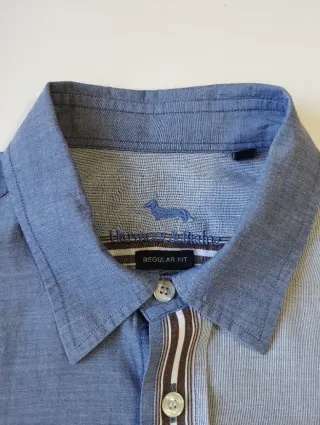 Camisa Patchwork Harmont & Blaine Azul/Gris