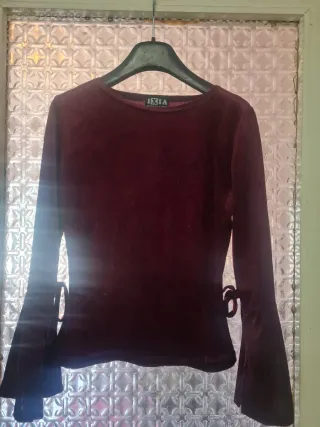 Maglietta IXIA donna bordeaux con trama