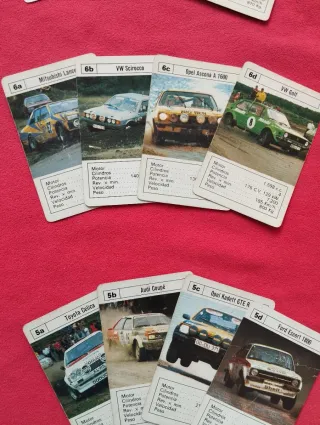 JUEGO CARTAS COCHES RALLY RALLYE AÑOS 80 - 90