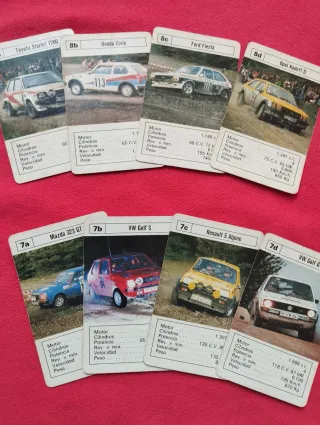 JUEGO CARTAS COCHES RALLY RALLYE AÑOS 80 - 90