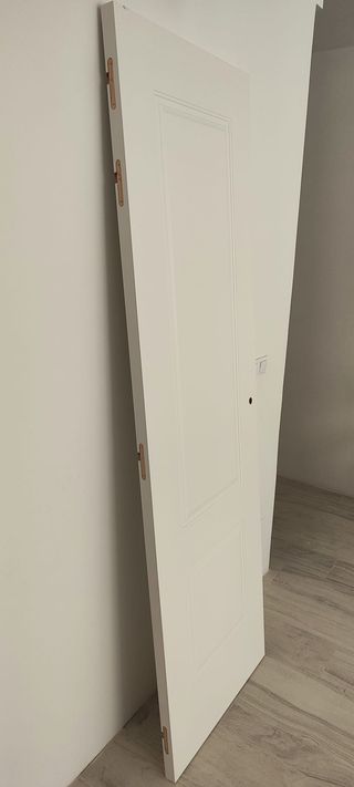 Puerta madera blanca diseño 2 paneles