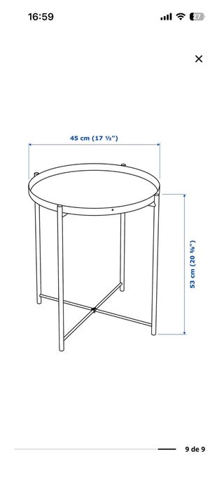 Mesa auxiliar IKEA Gladom blanca