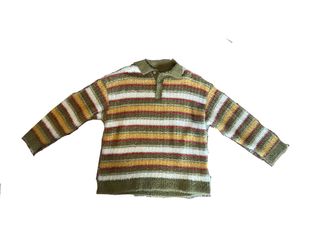 Suéter Zara Rayas Verde Multicolor.