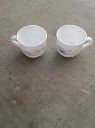 Juego de 5 platos de cerámica con flores