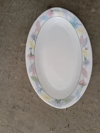 Juego de 5 platos de cerámica con flores