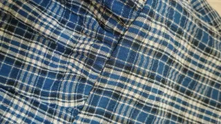 Saia balão xadrez azul e bege